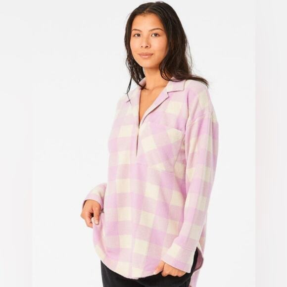 Rip Curl Tops - Rip Curl Dreamer Flannel Oversized In Violet Size Small
